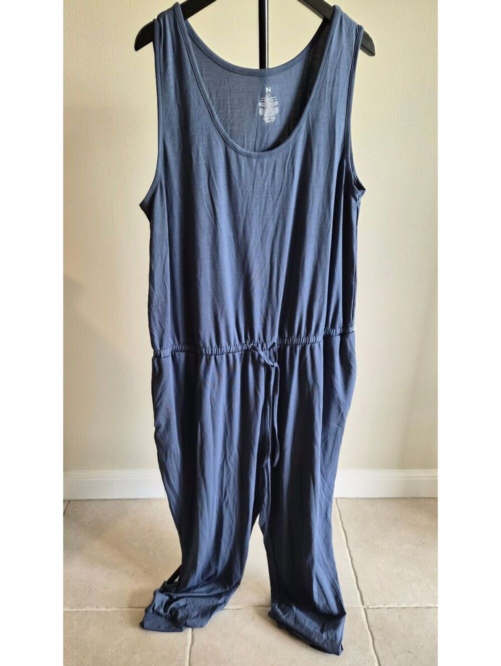 Natori Women's Sleeveless Modal Blend Jumpsuit XL Blue 0128